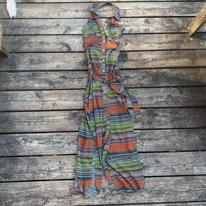 Aztec print maxi dress
